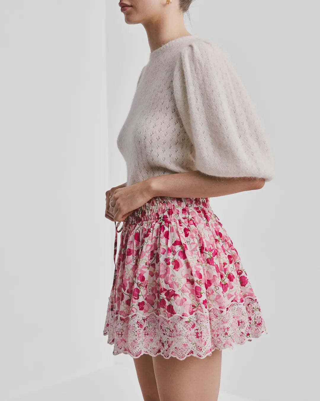 Cotton Slub Mini Skirt