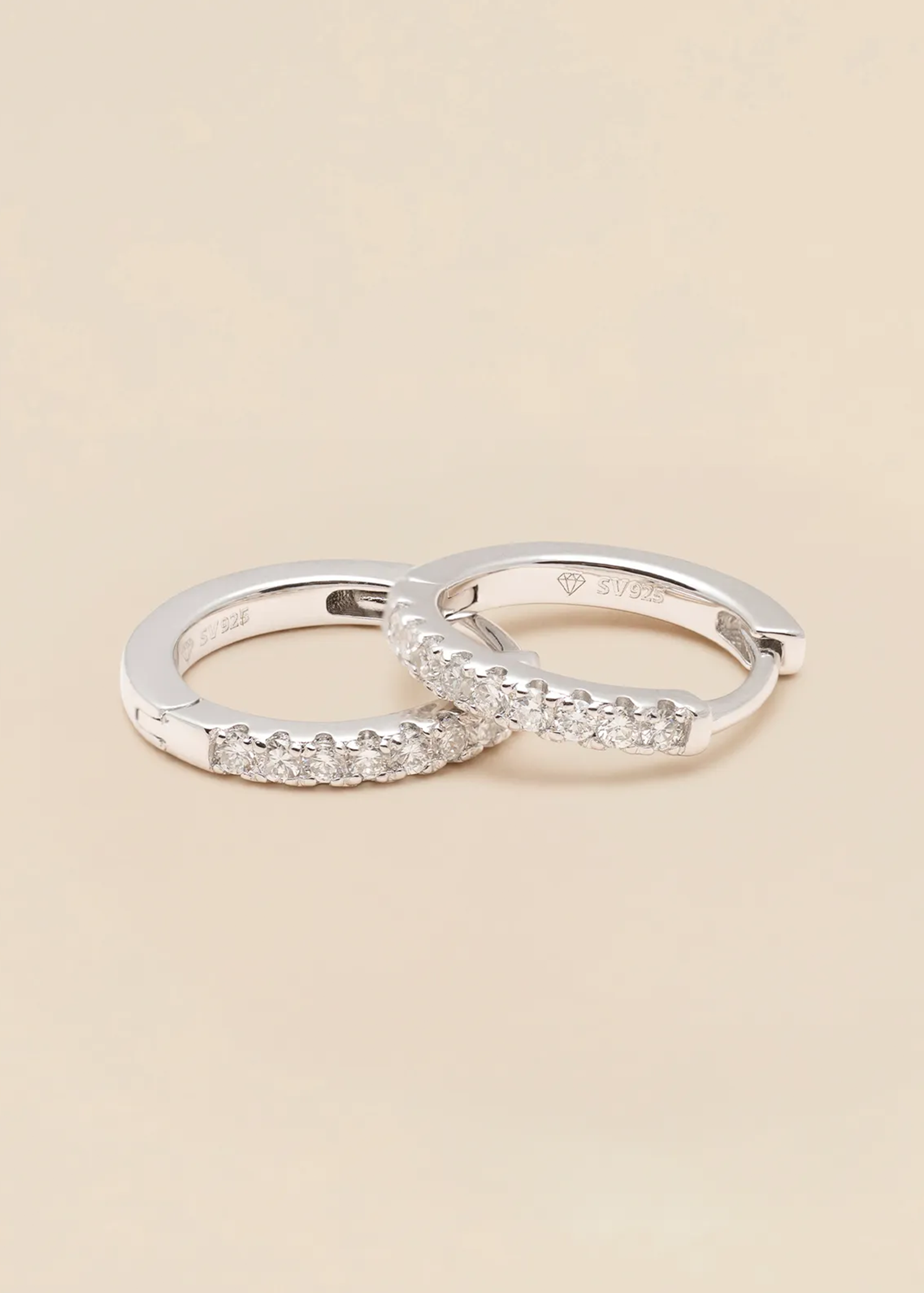 Diamond silver hoops from ylvali