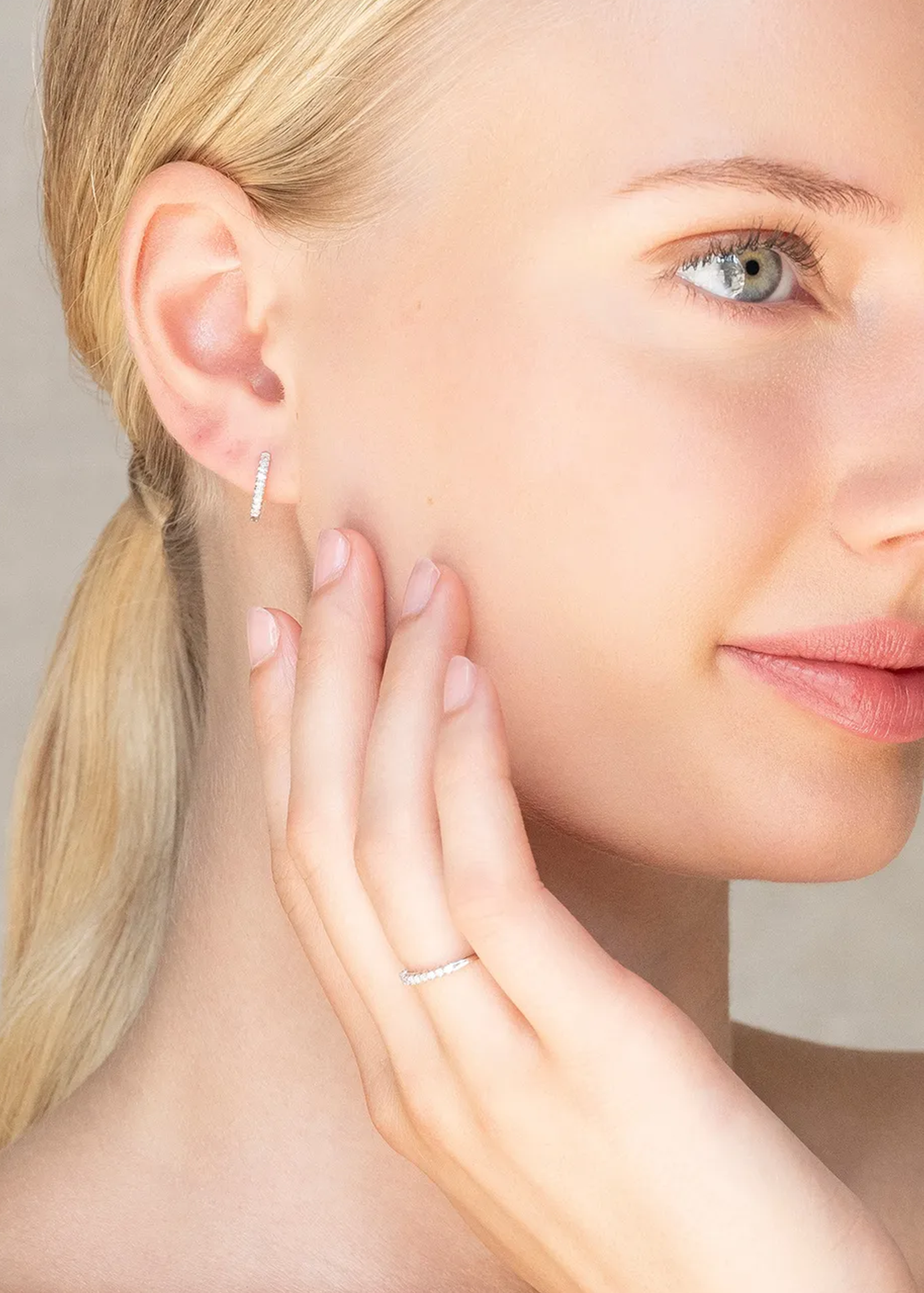 Diamond silver hoops from ylvali