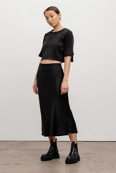 Hana Silk Satin Skirt