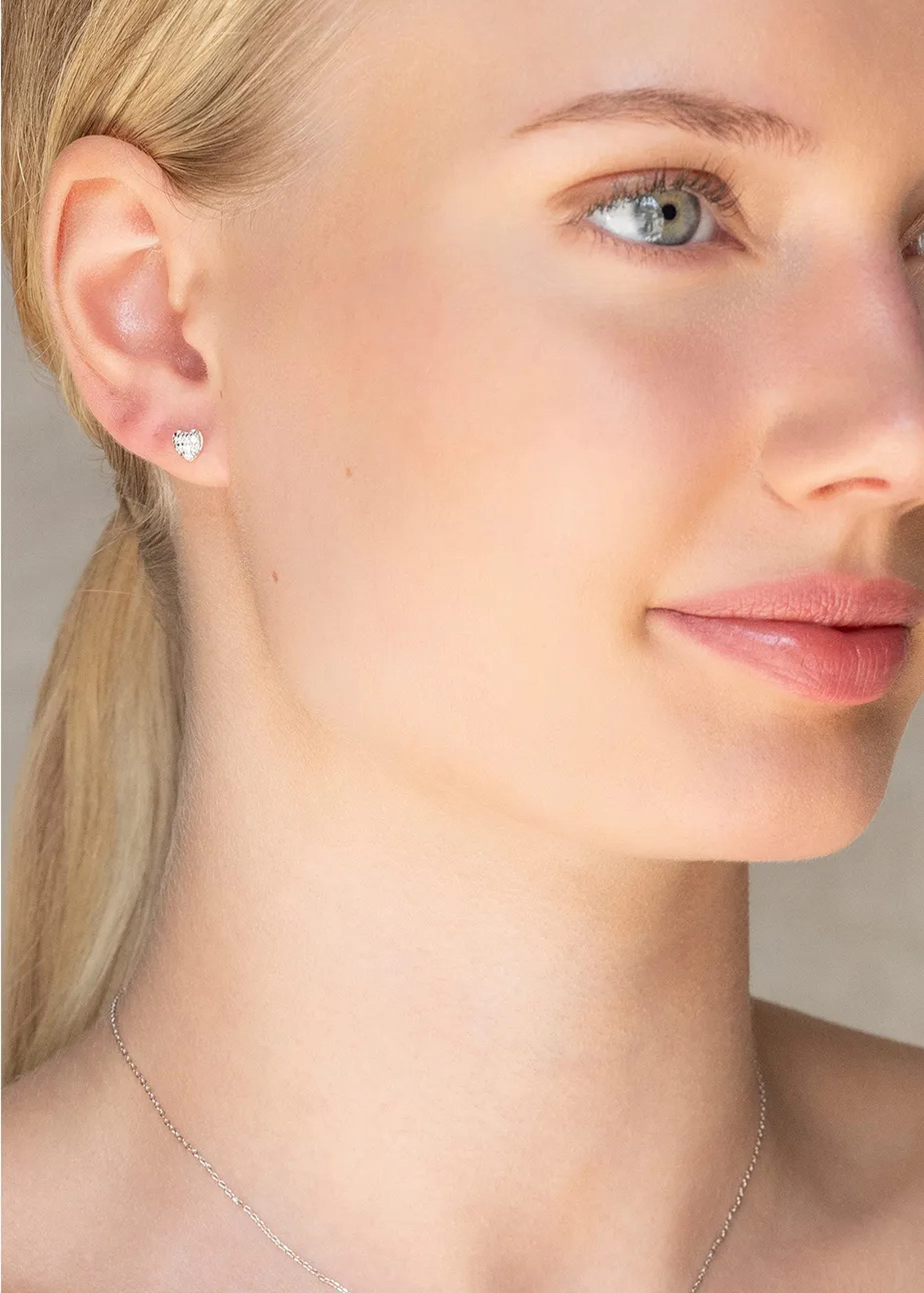 Pave heart earrings from ylvali in silver