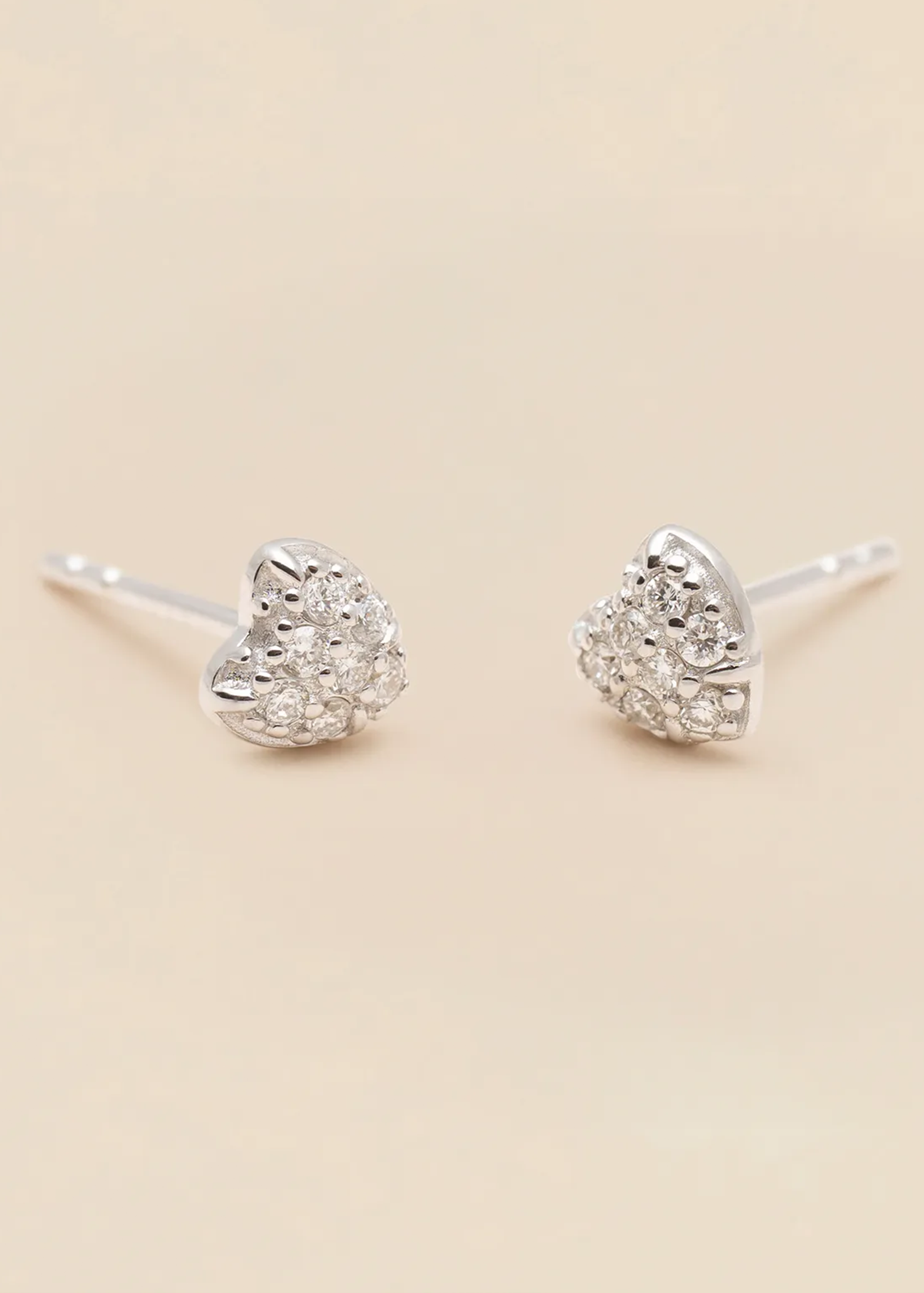 Pave heart earrings from ylvali in silver