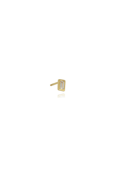 Crystal Baguette Stud Gold