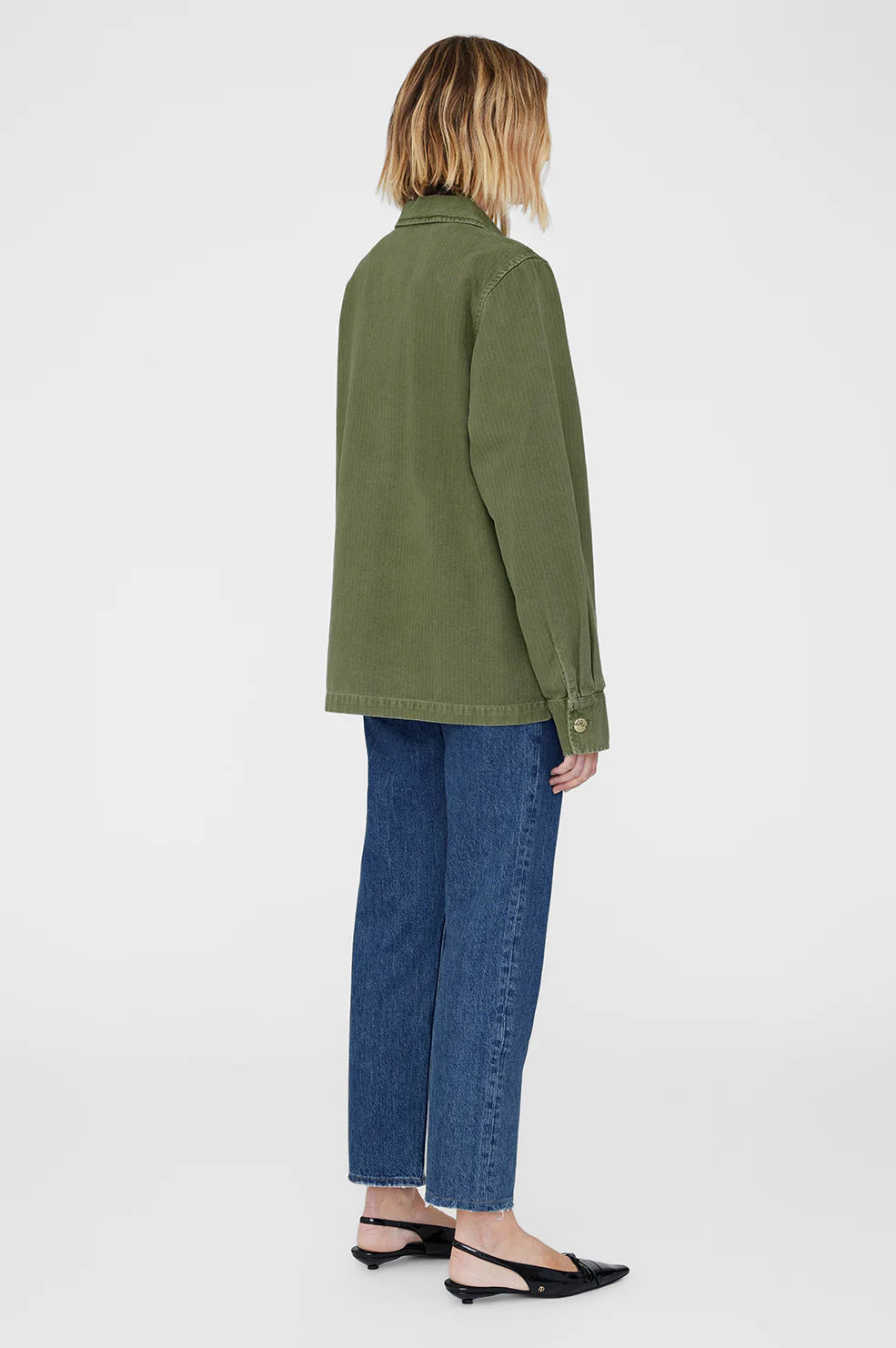 Back: Anine Bing Corey Jacket in Military Green