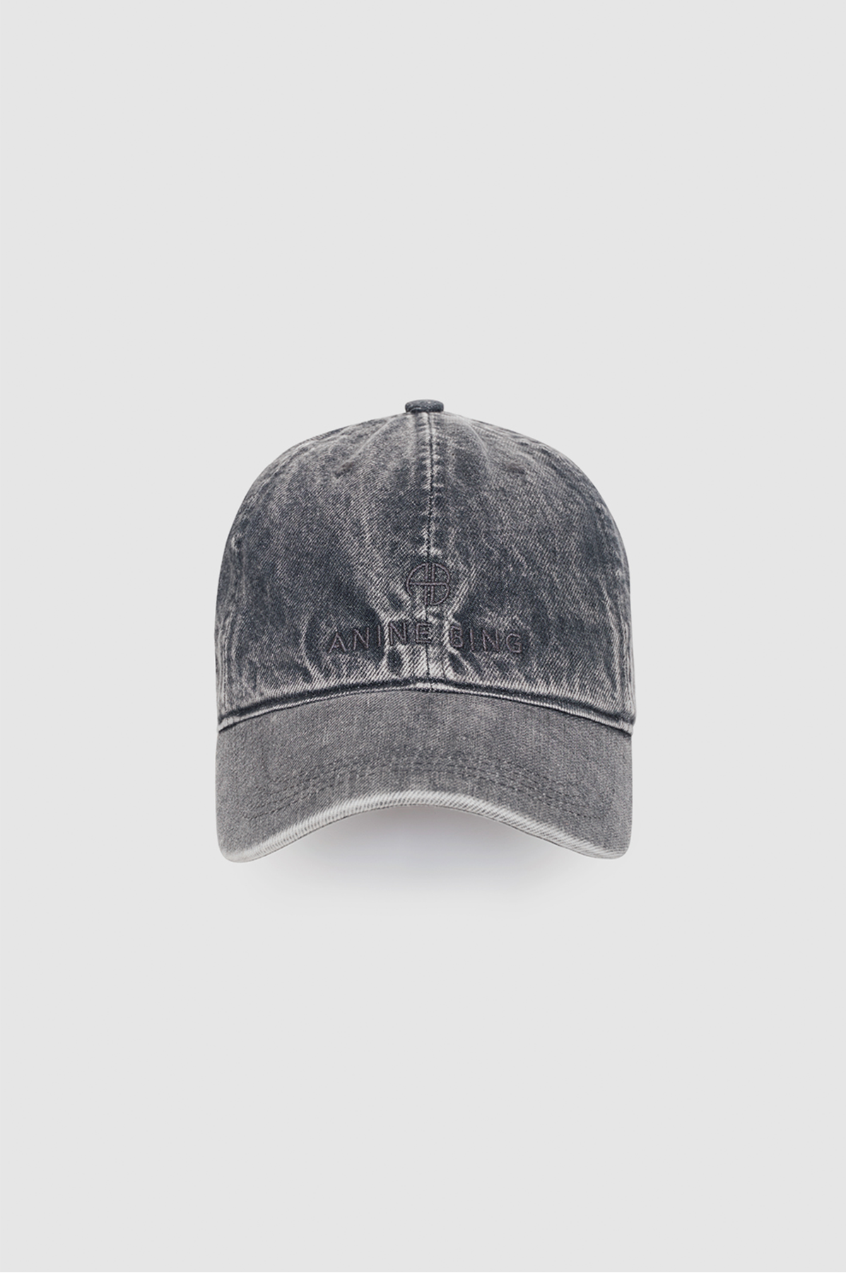 Gray denim cap on a light gray background