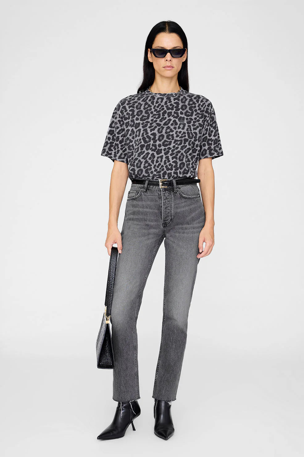 Cohen tee grey leopard from anine bing