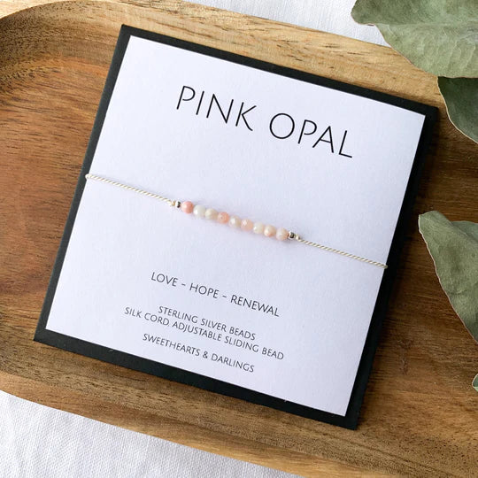 Pink Opal Silk Bracelet