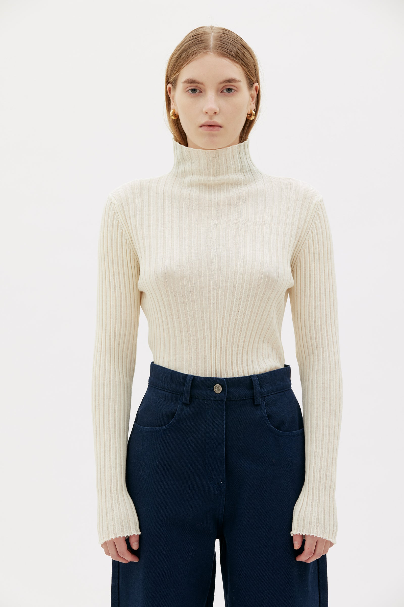 Arvi Ribbed Fine Merino Top - PJOKI
