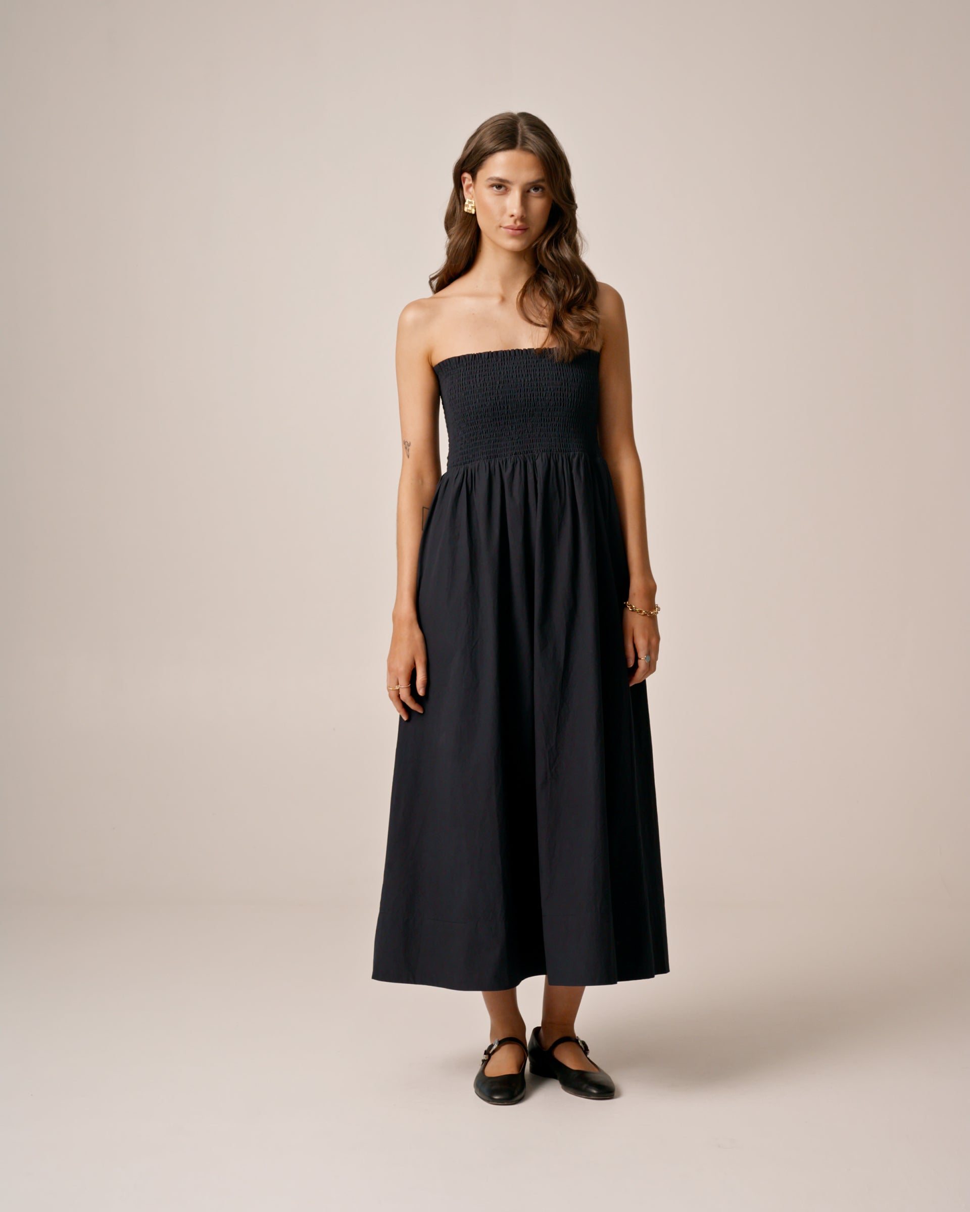 Poplin Bandeau Dress