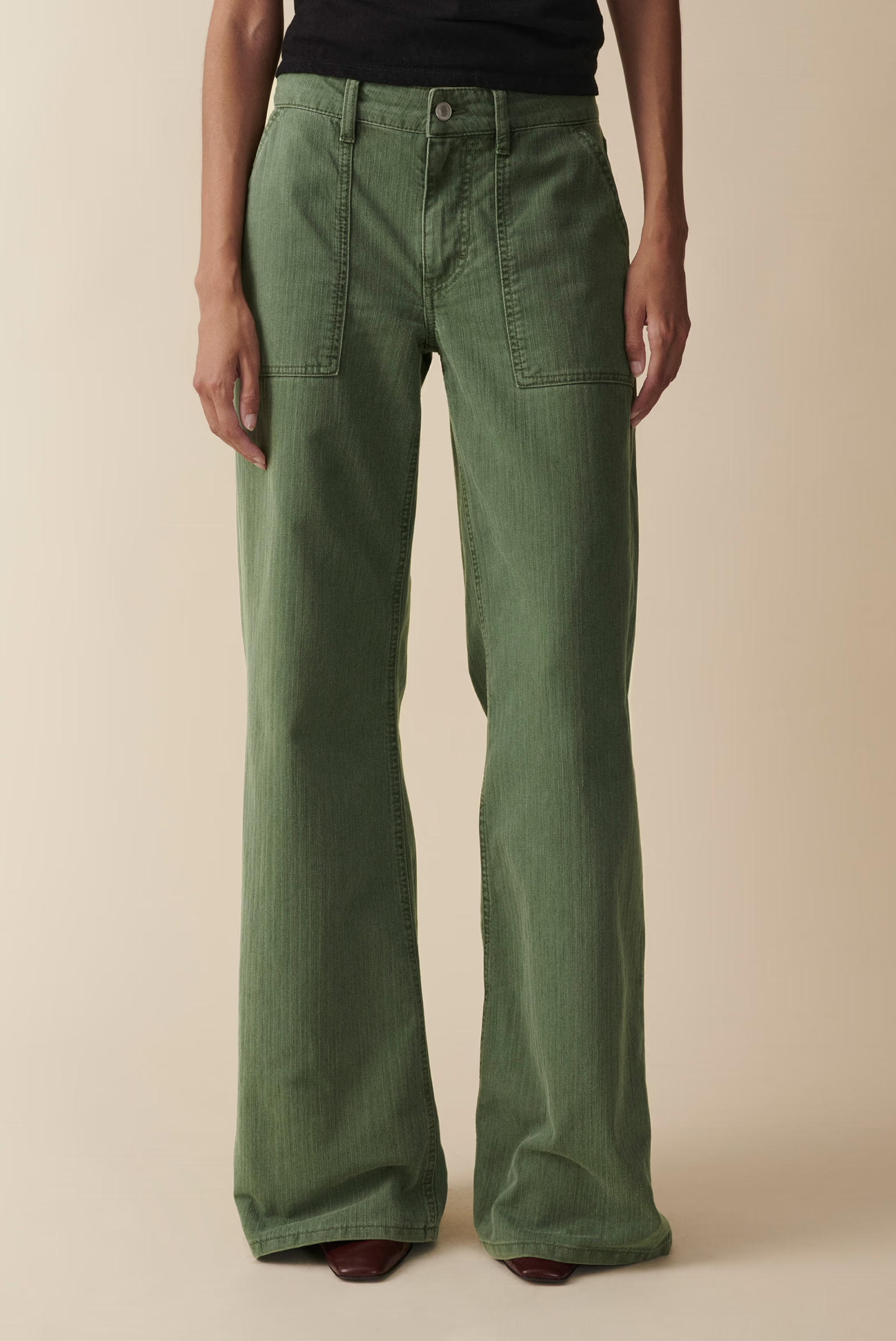 guell workwear pants in chevron green from jeanerica
