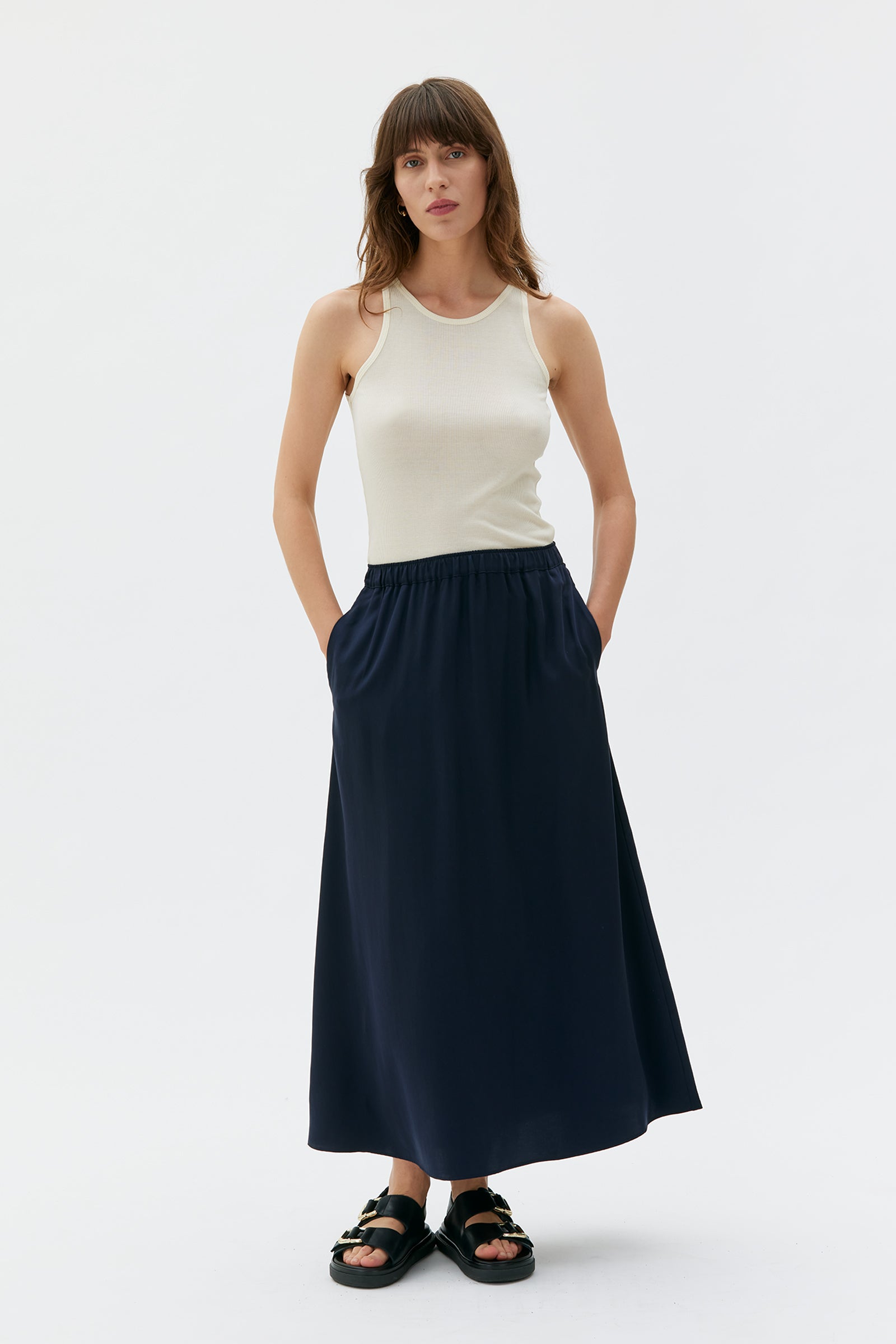 Kaja satin tencel skirt - PJOKI
