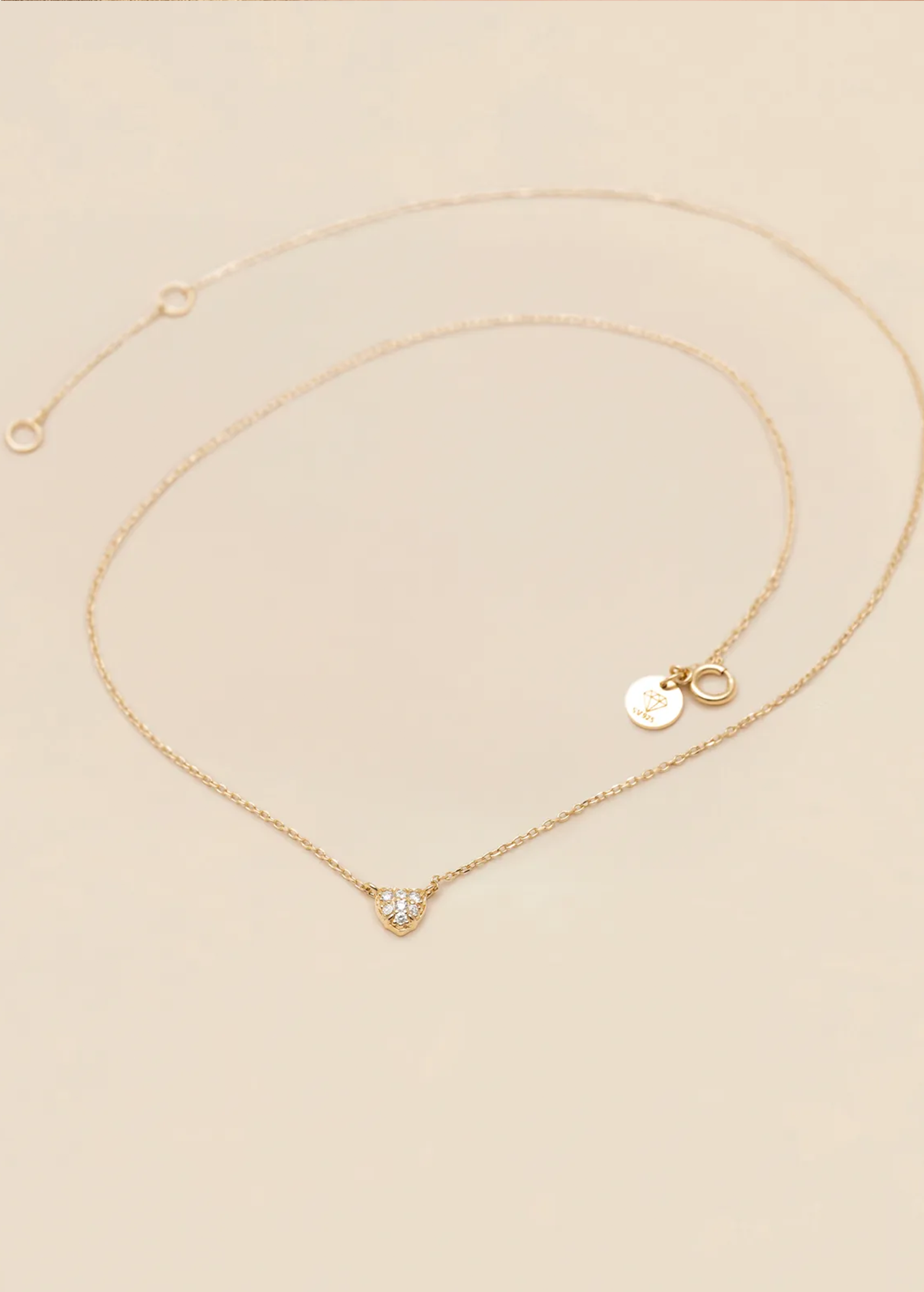 Pave heart necklace gold from ylvali